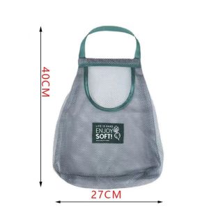JIYAN2866 Reusable Kitchen Hanging Mesh Bag Large Capacity Wall Mounted Net Pocket Polyester Fruit Vegetable Storage Net Bag