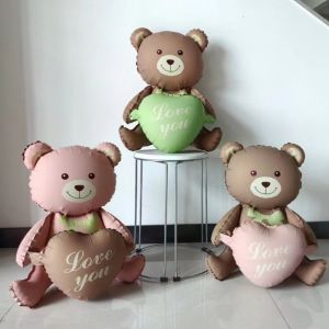 Cà Phê Gấu Nâu Bóng Cầu Vồng Khủng Long Bóng Bộ Trẻ Em Bé Gái Bé Trai Sinh Nhật Trang Trí Bóng Cưới Bé Tắm Trang Trí Tiệc