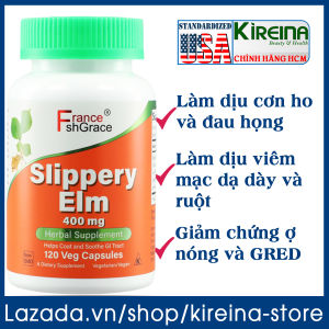 Viên uống Slippery Elm làm dịu đường hô hấp Hỗ trợ sức khỏe đường tiêu hóa 400 mg 120 viên