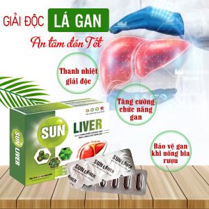 Viên uống giải độc gan Sunliver Vạn Tam Chính hãng hỗ trợ giảm men gan caovàng da dị ứng nổi mề đay giải độc rượu bia