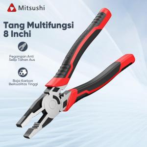 Mitsushi Tang Kawat Pliers 5-in-1 Multifungsi Tang Pemotong Kabel Sisi Diagonal Tang Kombinasi Hidung Jarum Dengan Pengupas& Crimping Kawat Wire Cutter Tang Listrik