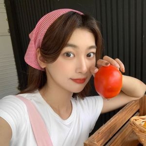 XINSU38 Red Hair Scarf Bohemia Bandana Blue Soft Wrap Triangle Hair Band Strap Soft Adjustable Lattice Headband Outdoor