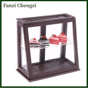 Fanzi 1:12 Dollhouse Miniature Display Cabinet Cake Cabinet Mini Bread Rack Cupboard Storage Shelf Model Kitchen Furniture Decor Toy
