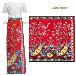 ผ้าบาติก ผ้าบาเตะ ผ้าปาเต๊ะ ผ้าปาเต๊ะอินโดนีเซีย ลายนกราชินี ผ้าหน้ากว้าง 2.3 เมตร เนื้อผ้า Cotton100% ตัดเย็บแบบไหนก็หรู สวยงามทุกชุด