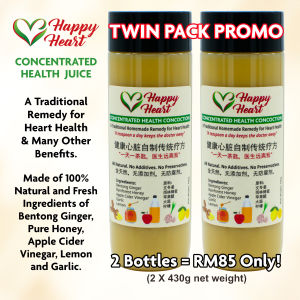 Happy Heart Health Tonic: Bentong Ginger Pure Honey Apple Cider Vinegar Lemon and Garlic mix.