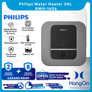 Philips Water Heater AWH-1606 30 Liter 500 Watt - Hitam AWH1606 Black Waterheater 30L 500W