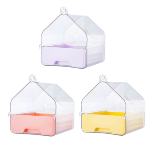 Portable Bird Bathtub for Cage Small and Medium Birds Clear Hanging Bathing Box for Parakeets Lovebirds and Budgies Bath