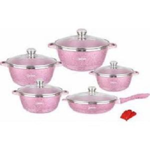 🇸🇬 <LazMall> DESSINI ITALY Granite Aluminum Non Stick Casserole Pot (12PCS) Non-Stick Cooking Pot Frying Pan