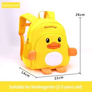 HamshMoc Cute Cartoon Duck Children Bag Backpack for Girls Boys Kindergarten Splash-Proof Schoolbag Student School Bags Breathable Lightweight Large Capacity Primary School Students Bag