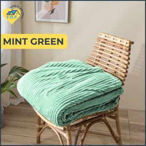YHF Ultra Soft Ribbed 200X230 Flannel Velvet Stripe Throw Blanket for Bed Chair & Sofa | Sofa Bedding | Kumot Blanket