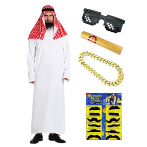 Rambo.One ชุดคอสเพลย์เจ้าชายอาหรับ ชุดคนรวย ชุดเศรษฐีดูไบ Arabic costume cosplay ชุดฮาโลวีน ชุดใส่ปาร์ตี้