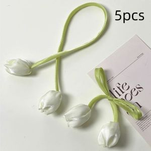 MMLUCK 5Pcs DIY Tulip Lace-up Straps Sweet Ornaments Curtains Tie Rope Clothing Accessories Baking Decoration Hair Cord Accessories Cake
