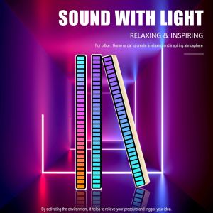 RGB Voice Control Rhythm Light With 32-Bit Music Level Indicator Desktop LED Car Ambient Light