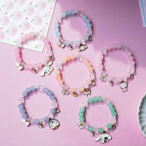 Sanrio Cartoon Crystal Bracelet Cinnamoroll Kuromi Women Fashion Jewelry Party Girls birthday Gift Cute Accessory
