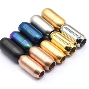 1pc Magnetic Clasp Stainless Steel Cylinder Barrel Glue in Magnet Bullet Casing Case Cord Paracord Bracelet Metal Clasps