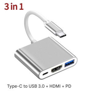 4in1 Hdmi to Type-c Usb Hub Adapter 100W PD VGA Docking Station Splitter For Laptop