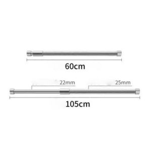 Stainless Steel Telescopic Hanging Rod Adjustable Closet Wardrobe Clothes Coat Organizer With Screws