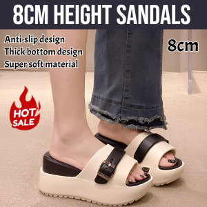 8cm Height-Enhancing Ultra-Thick-Soled Fashionable Slippers Sandals Womens Summer Slippers Comfortable And Decompressive