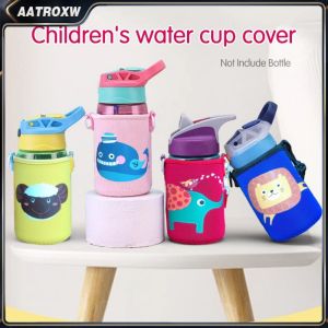 Cute Childrens Straw Cup Cartoon Cute Juice Bottle Kids With Straw Tumbler Primary School Student Pupils Carry Plastic Cups Aatroxw