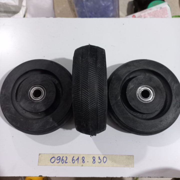 Bánh xe cao su , Bánh xe đẩy kích thước 125mmx 45mm cao su đẩy êm có ...