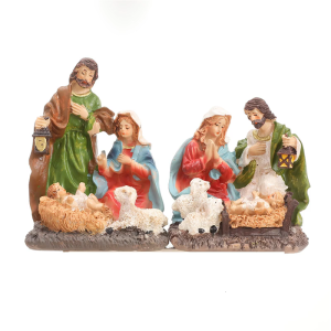 Christmas Resins Holy Family Figurines Traditional Nativity Scene Shelf Decors Mantels Display Religious Home Decoration