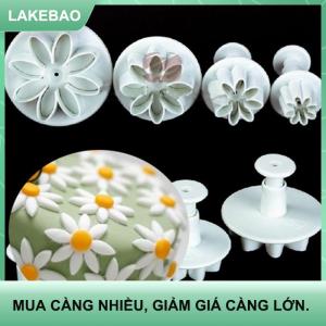【LAKEBAO】 4x khuôn bánh ngọt Kẹo mềm trang trí Sugarcraft khuôn bánh quy Máy cắt hoa cúc