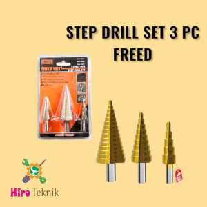 STEP DRILL SET 3PC FREED/MATA BOR PAGODA/MATA BOR KERUCUT