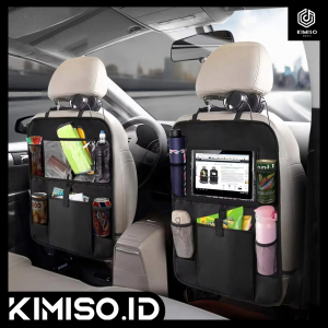 Car Seat Organizer Tas Gantung Kursi Mobil Multifungsi Tas Penyimpanan Barang Multisaku HM080