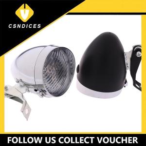 [Csndices] 3 LED Retro Bicycle Bike Front Light Headlight Vintage Flashlight Lamp