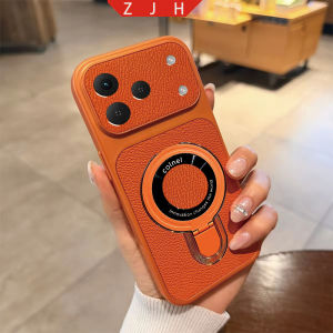 Suitable For Tecno SPARK 50 Leather Phone Case Folding Bracket Shockproof Casing With U Magnetic Suction