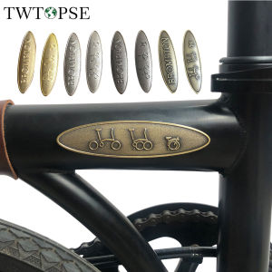 TWTOPSE โลหะจักรยานสติ๊กเกอร์ตราสําหรับ Brompton พับหัวจักรยานรูปลอกหัวก้านโพสต์มือจับจักรยานจักรยานสติกเกอร์อุปกรณ์เสริมส่วน