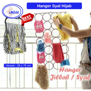 Hanger Syal Hijab Gantungan Jilbab Baju Dasi Bentuk Bulat Belt 28 Ring Lubang Hanger Tempat Simpan Gantung Kerudung Celana Dalam Praktis