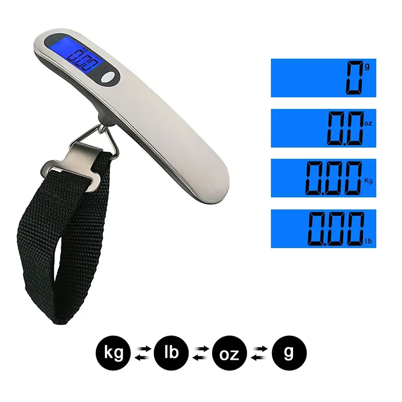Cheap Portable Scale 50 Kg Digital Luggage Scale LCD Display Electronic  Scale Weight Balance Suitcase Travel Bag Hanging Steelyard Hook Fishing  Scale