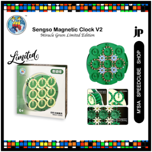 [JPEARLY] Sengso Magnetic Clock V2 | Limited Edition in Miracle Green | Dragon Scale Magentic Clock Speed Puzzle