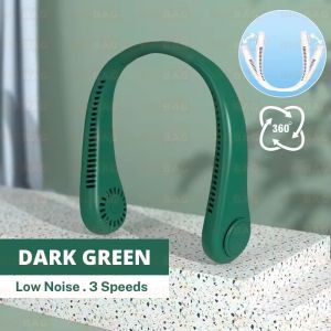 Mini Neck Fan Cooler Kipas Leher Gantung Portable Neck Fan For Kids Bladeless Fan USB Neck Cooling Fan Bladeless 掛脖 風扇