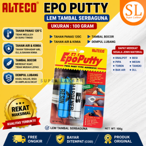 Lem Knalpot Motor Bocor Serbaguna Tahan Panas Alteco Epoputty 100gr Lem Porting Tambal Mesin Radiator Bocor