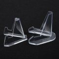 【FURONGHUA】 2Pcs Holder Coin Display Stand Clear Round / Square Case Capsules Holder Easel. 
