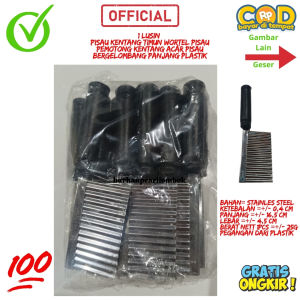 1 Lusin Pisau Pemotong Kentang Zigzag Pemotong Timun Wortel Serbaguna Potato Gerigi Panjang Plastik