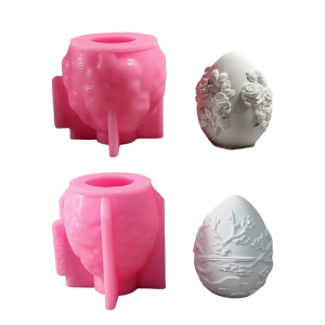 Easter Eggs Shape Ornament Silicone Mold For Making Plaster Or Wax Artworks Great For Personalizing Holiday Decors