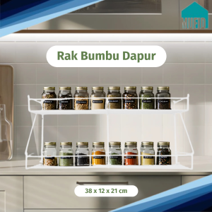 Rak Bumbu Besi 2 Susun Dapur Sabun Kamar Mandi Tempel Serbaguna - London