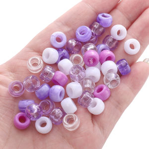 100pcs 6x9mm hạt lỗ lớn xô hạt Acrylic hạt cườm rời hỗn hợp gói cho làm đồ trang sức vòng đeo tay vòng cổ tự làm