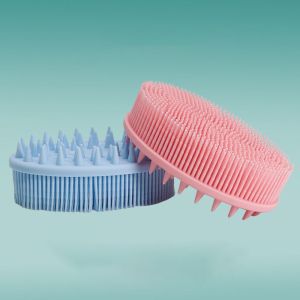STARGOODS Exfoliating Shower Brush Soft Double-sided Silicone Bath Brush Portable Baby Touch Training Cleansing Brush Women