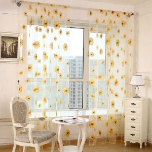 YTRYTWE Kitchen Window Blind Balcony Room Tulle Curtain Home Decor Screening