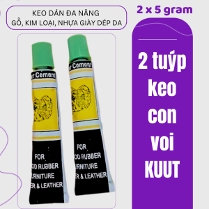 (2 tuýp) Keo dán con voi Kuut đa năng (keo con chó) dán giày dép gỗ nhựa cao su và ron xe