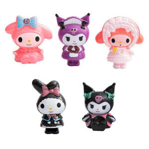 Isi 5 Kuromi Action Figure Topper Cake  Sanrio Karakter Action Plugin Kue