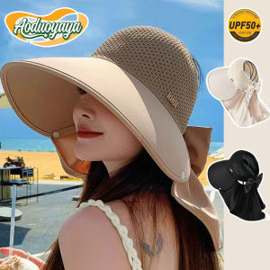 Aoduoyaya Fisherman Hat Summer Outdoor Shade Hat Bow Decorated White Fisherman Hat Cycling Does Sun Hat
