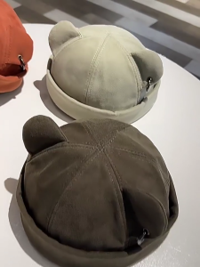 Adjustable Soft Brimless Hat with Bear Ears for Outdoor Activity Windproof Winter Travel Hat All Matching Hiphop Hat