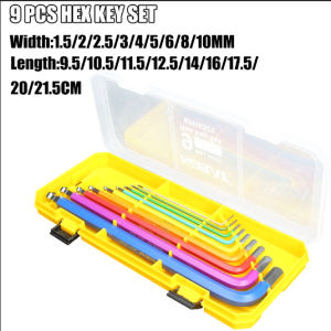 KEELAT 9PCS Color CRV Steel Hex Key Set Ball Wrench Set for Bike Motorcycle 1.5-10mm Portable Tools BPHKS01