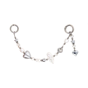 Vibrant Colored Beaded Phone Charm 6mm Alloy Glass Beads DIY Keychain Adornment For Backpack Keys Decorations