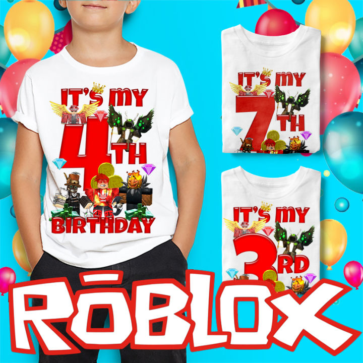 roblox birthday shirt 0-12 years old for kids children cartoon for